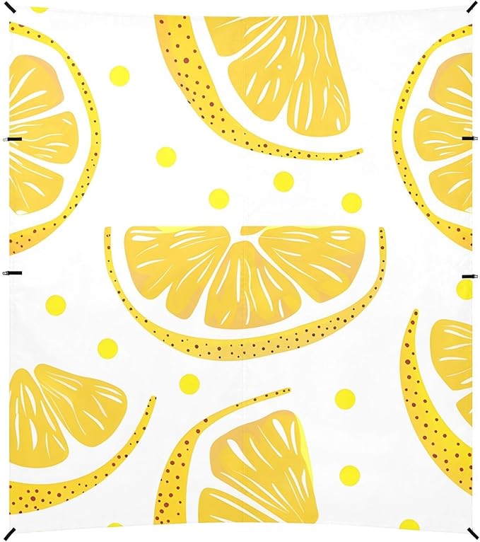 ALAZA with Lemon and Polkadot Beach Tent Sun Shelter Portable Canopy Sunshade for Outdoor Camping Picnics Backyard Fun 10x9 ft