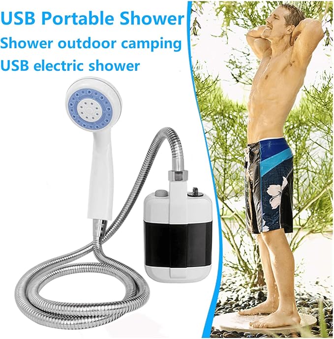 2023 Portable Camping Shower USB Rechargeable Outdoor Shower Pump Electric Camp Shower On-The-Go Bathing Solution for Pets Beach Garden