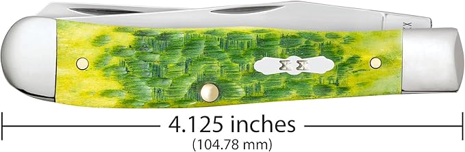 Case XX Pocket Knife TRAPPER - GREEN APPLE BONE PEACH SEED JIG Item #27860-6254 SS - Length Closed: 4 1/8Inches