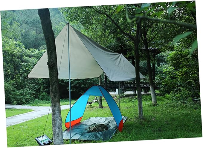 Sosoport 1set Outdoor Tarp Groundsheet Mat for Camping Sunshade Shelter and Beach Use Lightweight Windproof Versatile Canopy Shade Large Green