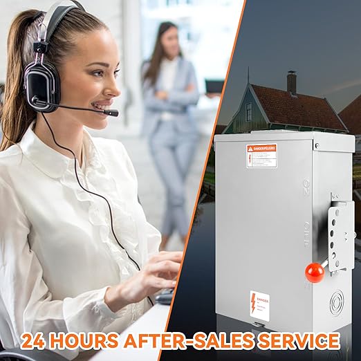 200 Amp Manual Transfer Switch 120/240V 48000W Transfer Switches for Outdoor and Indoor Use Heavy Duty Construction Enlarged NEMA 3R Enclosure Reliable and Stable Multiple Safety Protections