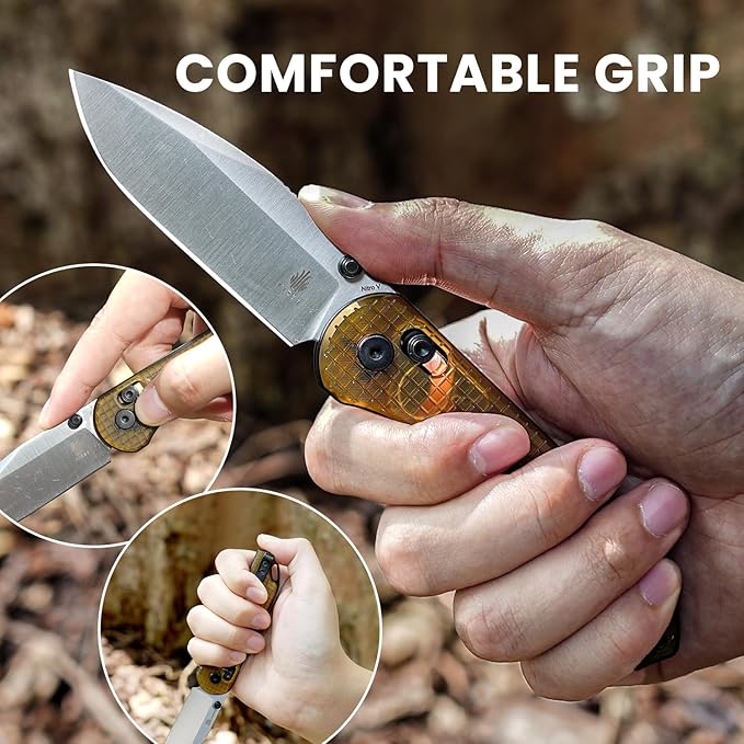 Kizer Assassin Pocket Knife 2.99 Nitro-V Steel Blade Folding Knife PEI Handle EDC Knife for Men Women Outdoor Hunting Camping Knife with Pocket Clip V3549A1