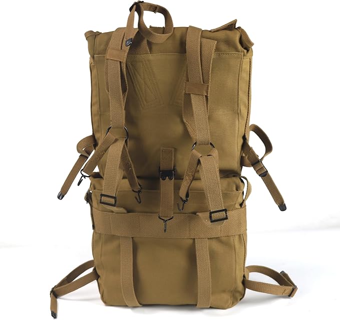 ANQIAO WW2 US M1941 Haversack Backpack Bundle Full Set Reproduction Knapsack with Straps Cotton Canvas
