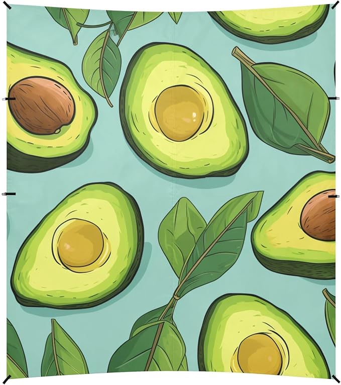 ALAZA Avocado with Leaves Beach Tent Sun Shelter Portable Canopy Sunshade for Outdoor Camping Picnics Backyard Fun 10x9 ft