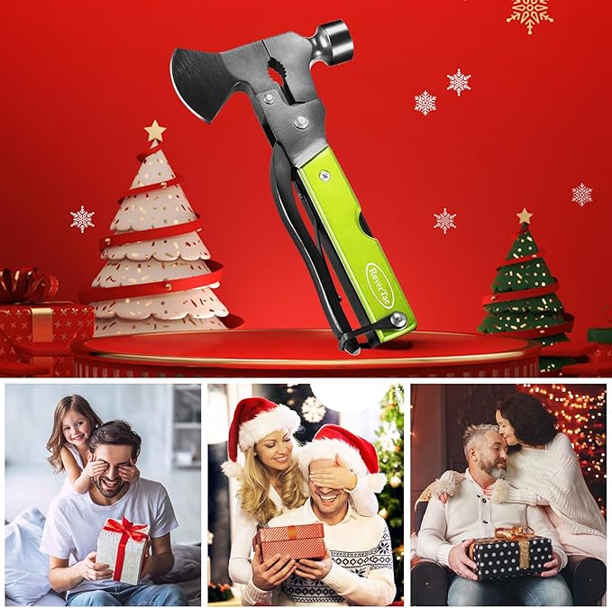 Christmas Gifts for Men Dad RoverTac Multitool Axe for Mens Gifts Gifts for Dad Husband Dad Boyfriend Christmas Gifts Mens Stocking Stuffers-14 in 1 Multi Tool Axe Hatchet