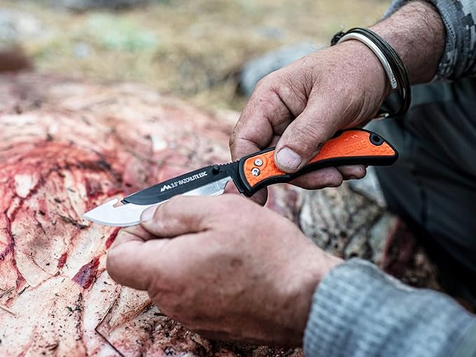 OUTDOOR EDGE 3.0 RazorLite EDC Knife (Blue) - Replaceable Blade Knife with Pocket Clip Lightweight Everyday Carry Utility Knife for Hunting Camping &amp Survival – Includes 4 Stainless Steel Drop-