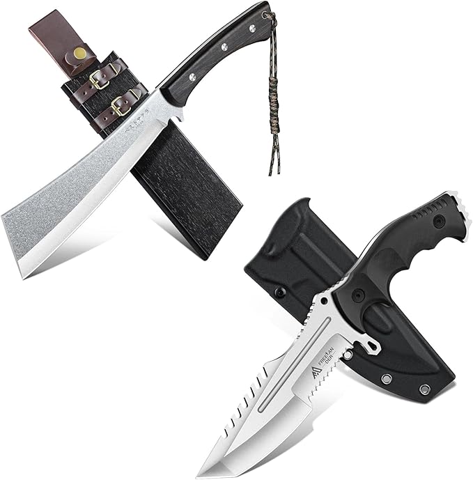 Freelander Japanese Machete for Cutting Trees Heavy Duty and Fixed Blade Knife D2 Steel