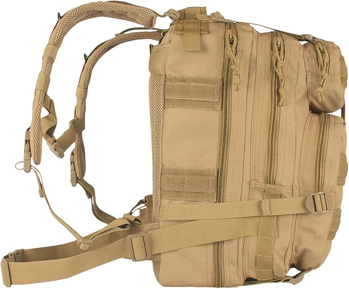 FOX OUTDOOR PRODUCTS Medium Transport Pack | 29L Tactical Backpack with Organizer Pockets MOLLE Webbing &amp Hydration Sleeve Coyote