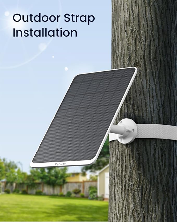 Reolink 12W Solar Panel Non-Stop Solar Power Supply for All Wireless Battery Camera Outdoor Compatible with TrackMix/Argus PT Ultra/Duo 2/Eco Ultra/3 Ultra Waterproof Reolink Solar Panel 3 (White)