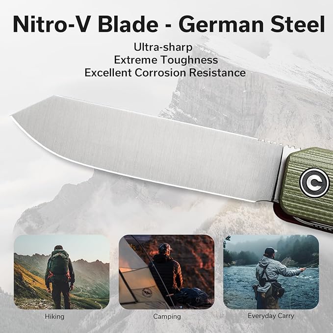 CIVIVI Sendy 3 In 1 Multitool Pocket Knife With Tweezers and Toothpick Ben Petersen designed Folding Knife for EDC Camping Daily Use Perfect Gifts for Men Women C21004B-1