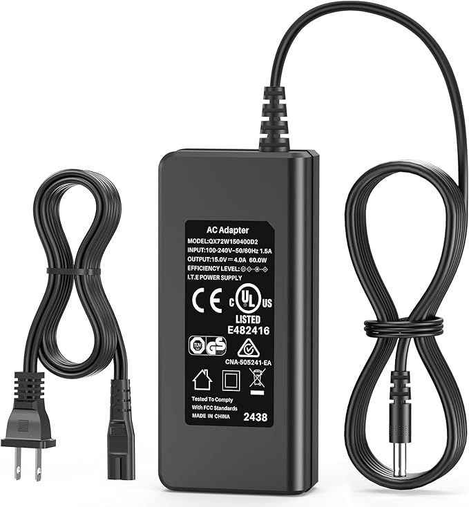15V Charger for 4Patriots Patriot Power Sidekick 810026143830 D320 299Wh Portable Power Station 300W Mini Solar Generator LifePO4 Battery FY0631503200 Power Supply Cord Perfeidy