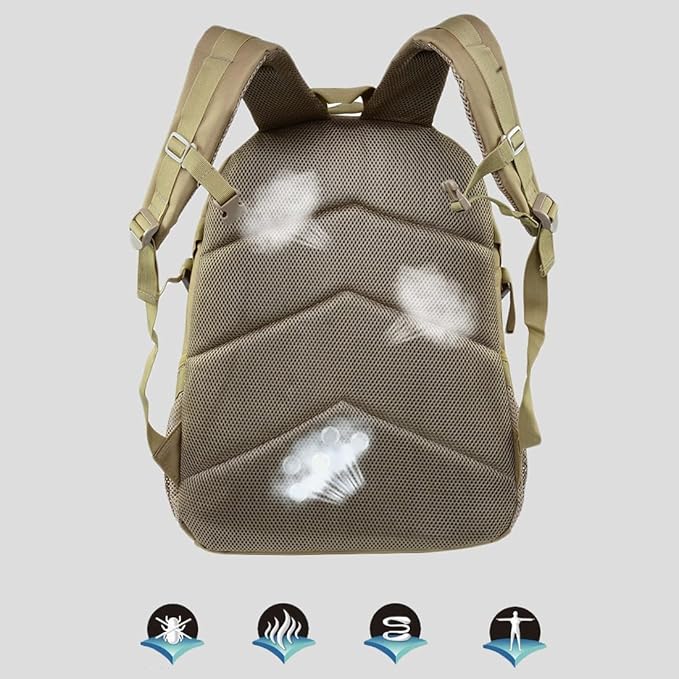 Tactical Backpack Military Hiking Daypacks 3 Day Assault Pack Army Rucksack for Camping Hunting Traveling (Desert Digital)
