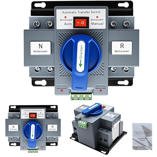 2PCS 110V 2P 63A Dual Power Automatic Transfer Switch CE Certified Generator Changeover Switch ATS 50Hz/60Hz