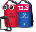 Earth Pak Waterproof Dry Bag - Roll Top Waterproof Backpack Sack Red 55L &amp Blue 55L