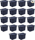 Sterilite 18-Pack Storage Bins with Lids Heavy Duty Totes Tuff1 18 Gallon Dark Indigo