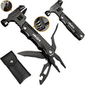 HANSHI Adjustable Wrench Multitool Hammer for Survival16 in 1 Multitools Pliers with Nylon SheathPocket Knife Multi Screwdriver Tool All in One Camping Accessories for Stocking Stuffers for Men