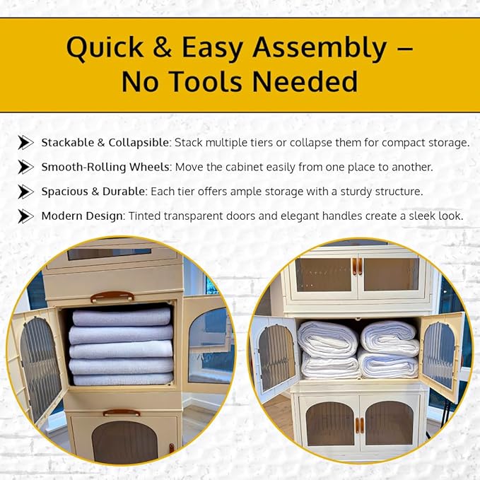 120QT Stackable Storage Bins with Lids and Wheels - Collapsible Folding Organizer 4 Pack for Closet Large Blanket and Clothes Storage at Home Garage and Office Organization