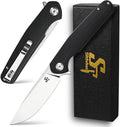Sitivien ST102 Folding Knife D2 Steel Blade+G10 Handle Pocket Knife EDC Tool Knife for Outdoor Camping Hunting Survival (Black) …