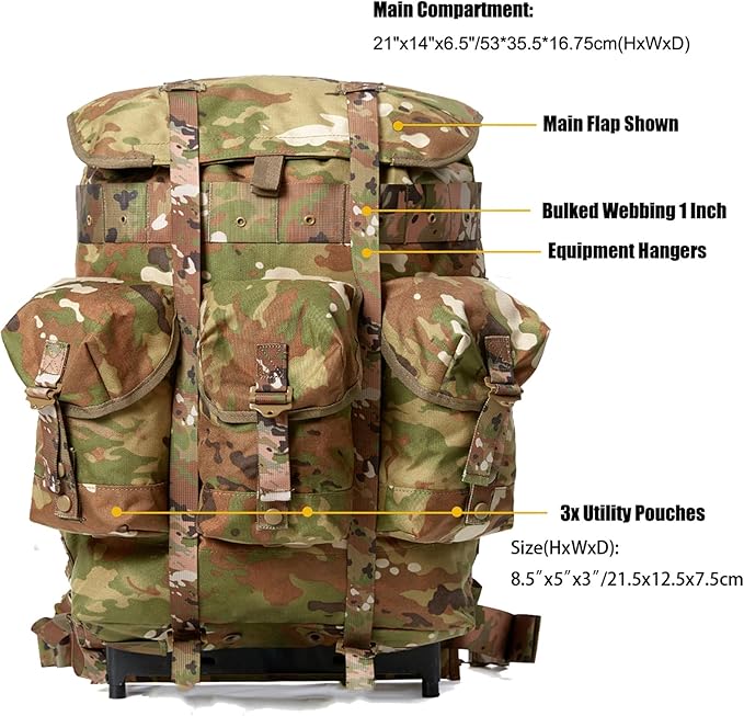 MT Military Alice Pack Medium Army Survival Combat ALICE Rucksack Backpack 50L OCP