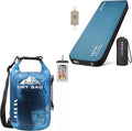 HEETA Waterproof Dry Bag for Women Men (Blue 5L) Bundled with Self Inflating Sleeping Pad with Electric Pump 4 Ultra Thick Memory Foam Camping Mattress