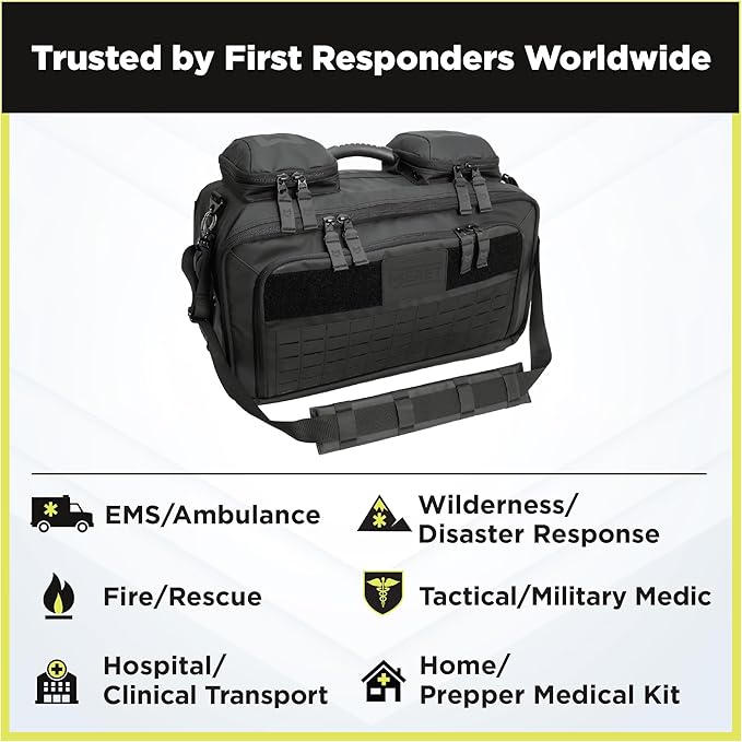 MERET OMNI™ PRO X Tactical Medical Backpack – Modular Trauma First Aid Kit Bag for EMS EMT &amp First Responders MOLLE Medical Gear Organizer with Infection Control Material Tactical Black
