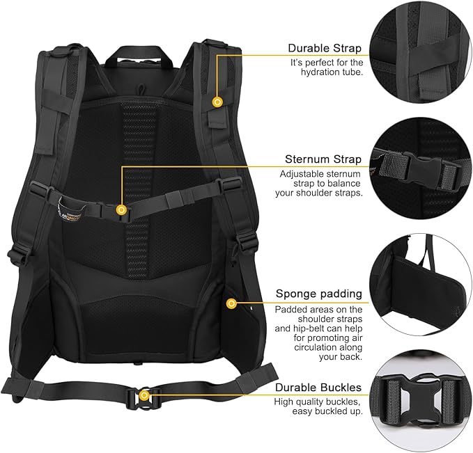 Mardingtop 40L Molle Tactical Cordura Backpack with 2.5 Liter Hydration Bladder