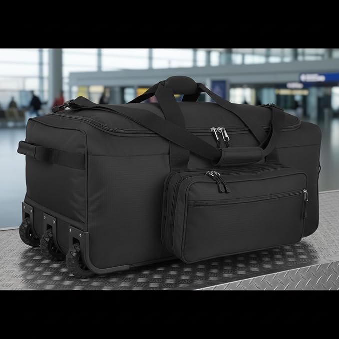 Code Alpha Mini Monster Wheeled Deployment Bag Black – Rolling Tactical Gear Bag with Dividers &amp Backpack Carry