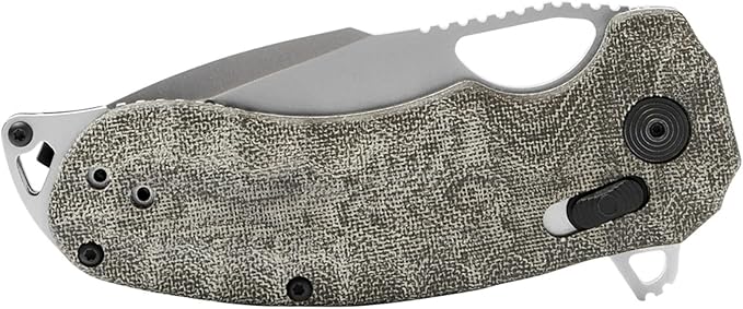SOG Kiku Quick-Opening Sharp Ambidextrous Pocket Folding Knives with Linen Micarta Handle | CTS XHP Steel XR Lock