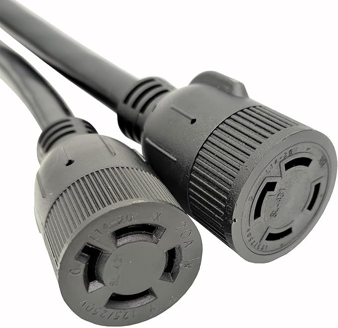 Parkworld 886474 Generator Splitter 4-Prong L14-30P Male to L14-30R &amp L14-20R Female Y Adapter Cord