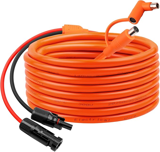 35FT Solar Panel Connectors to DC 8mm Adapter Cable 12AWG+14AWG Solar Cable Cord with DC8020/7909Compatible with Jackery AnkerGZ YetiBLUETT Portable Power StatioSolar Generator