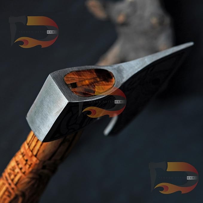 New Addition Custom Handmade Forged Damascus Steel Axe | Hand Forged Axe |with Pure Leather Sheath