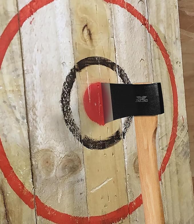 JXE JXO 14.2 Throwing Axe 3 Pack 1055 Carbon Steel Hickory Handle Great for Axe Throwing Recreation and Competition