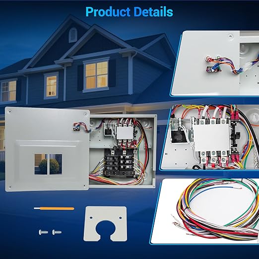 50 Amp Transfer Switch RV Replacement for Generac 9854 Pre-Wired 10-Circuit 50A Manual Transfer Switch Compatible with Portable Generators