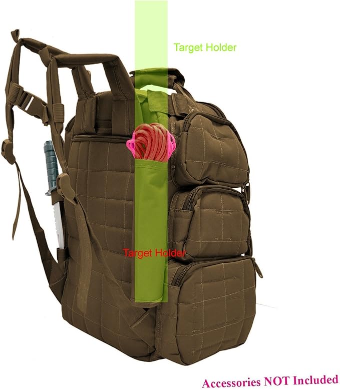 Explorer Tactical Heavy Duty Range Backpack with Adjustable Compartments R4 Coyote Tan