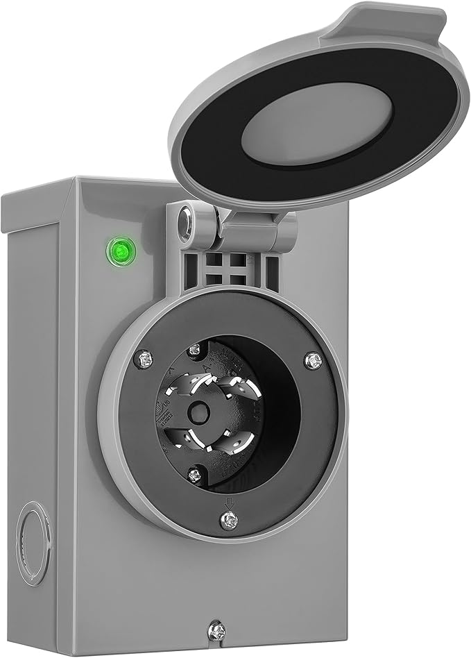 SURAIELEC 30 Amp Generator Power Inlet Box NEMA L14-30P Generator Box for 4-Prong Cord 125/250V 7500W Weatherproof Outdoor Power Inlet Box ETL Listed Ready for Emergency Use