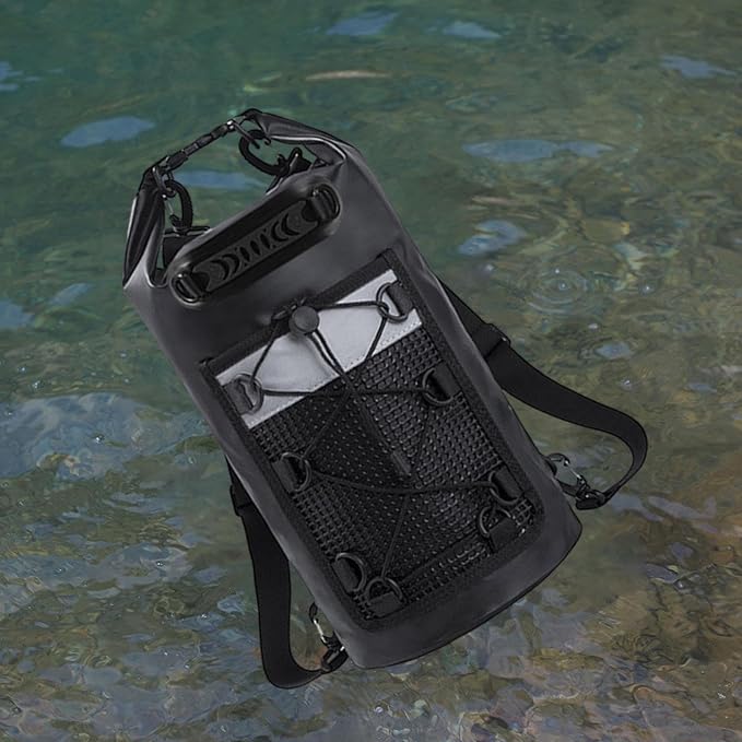 Dry Bag Storage Bag 10L IPX6 Waterproof Lightweight with Shoulder Strap for Beach Kayaking Swimming Rafting Travel Outdoor Activities- Black
