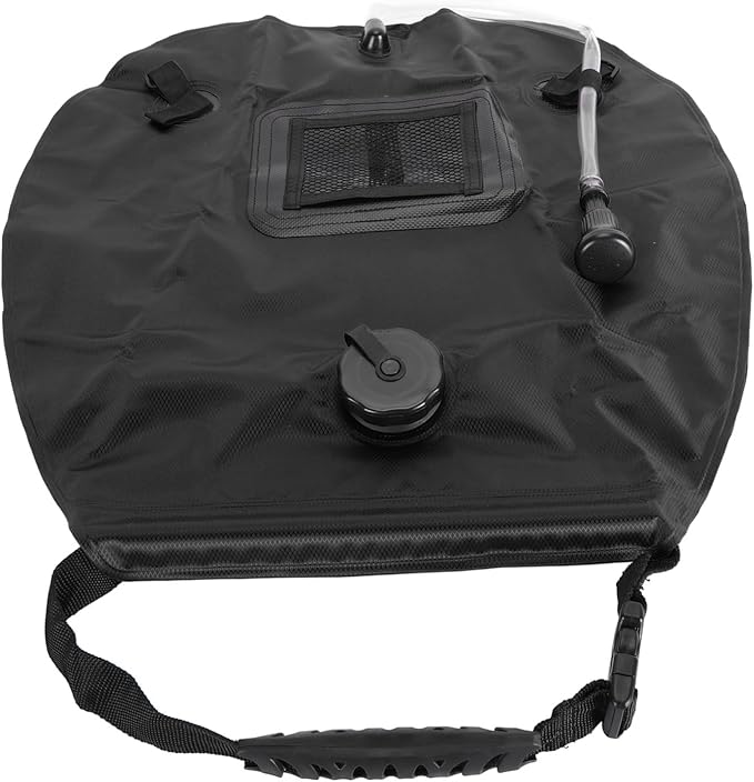 Solar Shower Bag Portable 20L Solar Heating Camping Shower Bag with Thermometer for Outdoor Camping Hiking Beach PVC Material 47x50cm