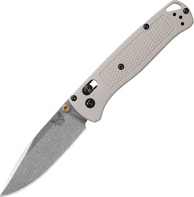Benchmade - Bugout Outdoor EDC Folding Knife Slim Lightweight Plain Edge Drop-Point Blade CPM-S30V Stainless Steel (58-60HRC) Grivory Handle (535-12)