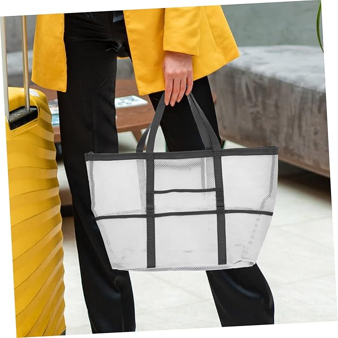 DOITOOL 2pcs Beach Bag Handbags Outdoor Toy Sand Toys Portable Mesh Shower Bag Travel Supplies High Capacity