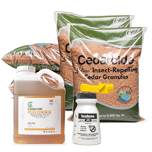 Cedarcide Outdoor Lawn and Garden Kit (Large) Includes PCO Choice Cedar Oil Bug Killing Concentrate Gallon and Pure Cedar Granules | PCO Kills and Repels Fleas Ants Mites &amp Mosquitoes