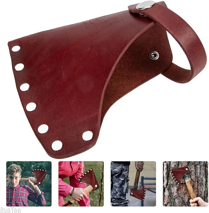 Hatchet Sheath Cover Sheath Leather Hatchet Protector Head Protect for A613 600g Axe Tool(Color02)