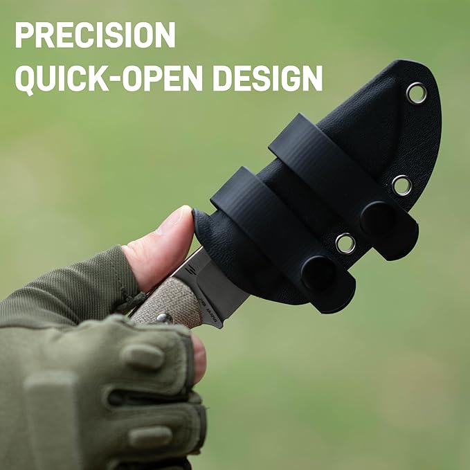 CJRB Mutt Fixed Blade Knife with Sheath 3.18 AR-RPM9 Steel Blade with Micarta Handle Camping Hiking Survival Knife for Men Women J1958 Green