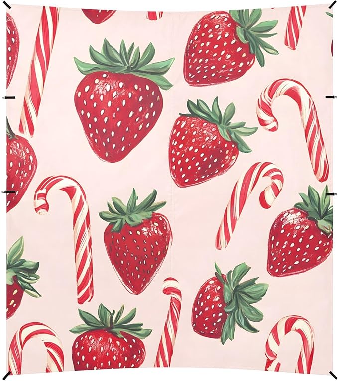 ALAZA Strawberry Candy Pattern Beach Tent Sun Shelter Portable Canopy Sunshade for Outdoor Camping Picnics Backyard Fun 10x9 ft