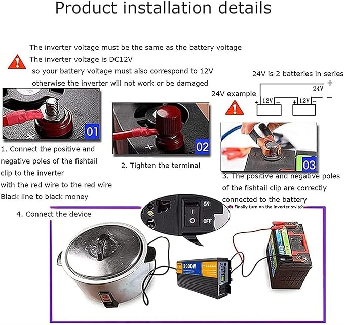 6000W/8000W Pure Sine Wave Inverter Charger 12V/24V/48V/60V/72V Split Phase DC Input AC Output 120V/240V Solar Power Inverter for Car &amp Home Use