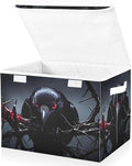 Gothic Raven Large Storage Bins with Lid Foldable Storage Boxes Fabric Baskets with Flip-Top Lid for Home Office 16.5” x 12.6” x 11.8”