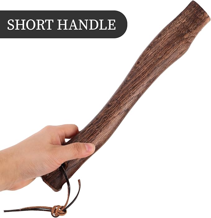 LIOOBO 2pcs Wooden Axe Handles Replacement for Hatchet with Anti-Slip Grip 33cm Short Ergonomic Handles for Outdoor Camping and DIY Tool Repair