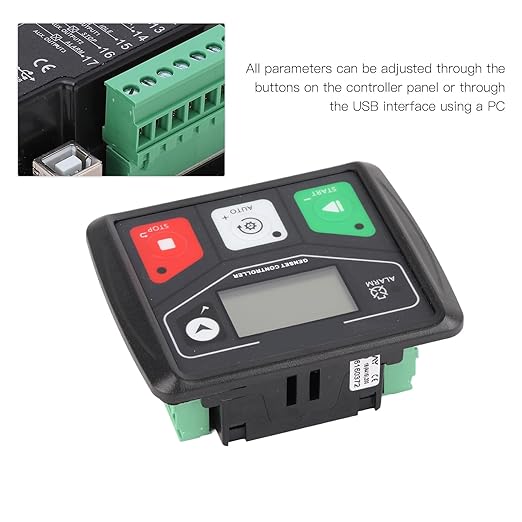 DC30D Generator Controller Automatic Start Stop Genset Control Panel LCD Display for Home Standby Generators Weatherproof