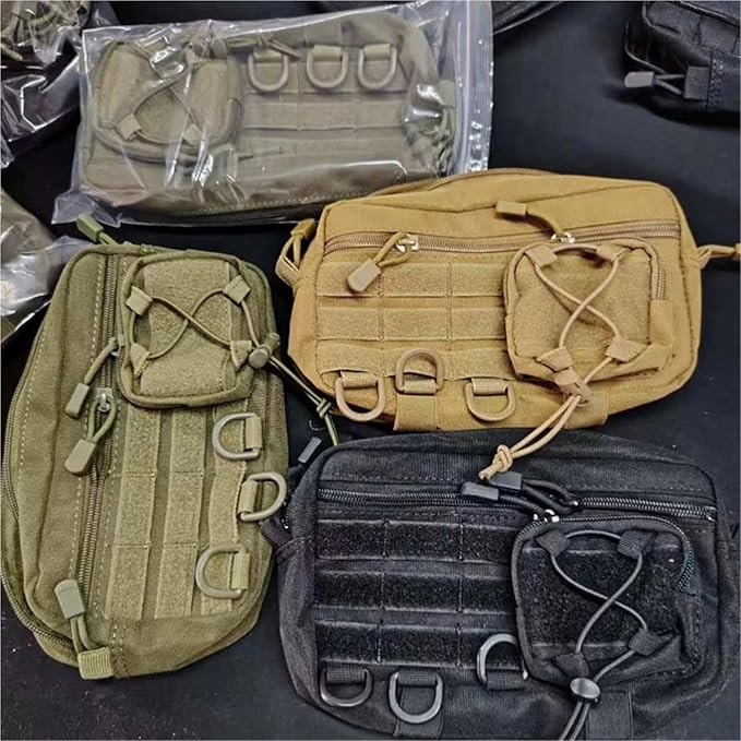 1000D Tactical Molle Horizontal Admin Pouch with Front Drawstring Pocket EMT Pouch Utility Orgaznier Bag