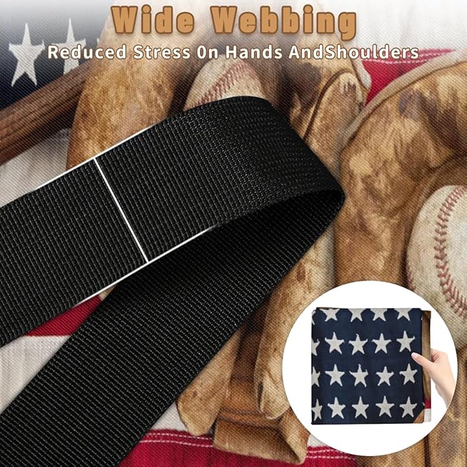 Large American Flag Storage Bags with Lid XL Blanket Clothes Storage Bins Foldable Organizers Storage Containers with Handle for Comforters Bed Sheets Pillows 4th of July Baseball