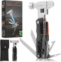 18-in-1 Multipurpose Tool Kit Survival Camping Gear &amp Fishing Gifts Multitool with Hammer Pliers Screwdriver and Pocket Knife for Dad Men(Black)